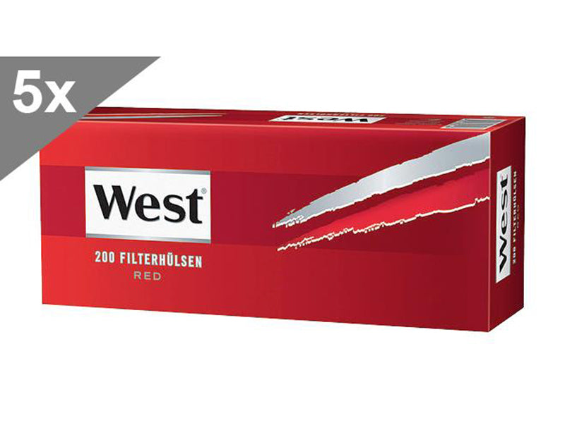 West Red 200 Hülsen, 5er Gebinde